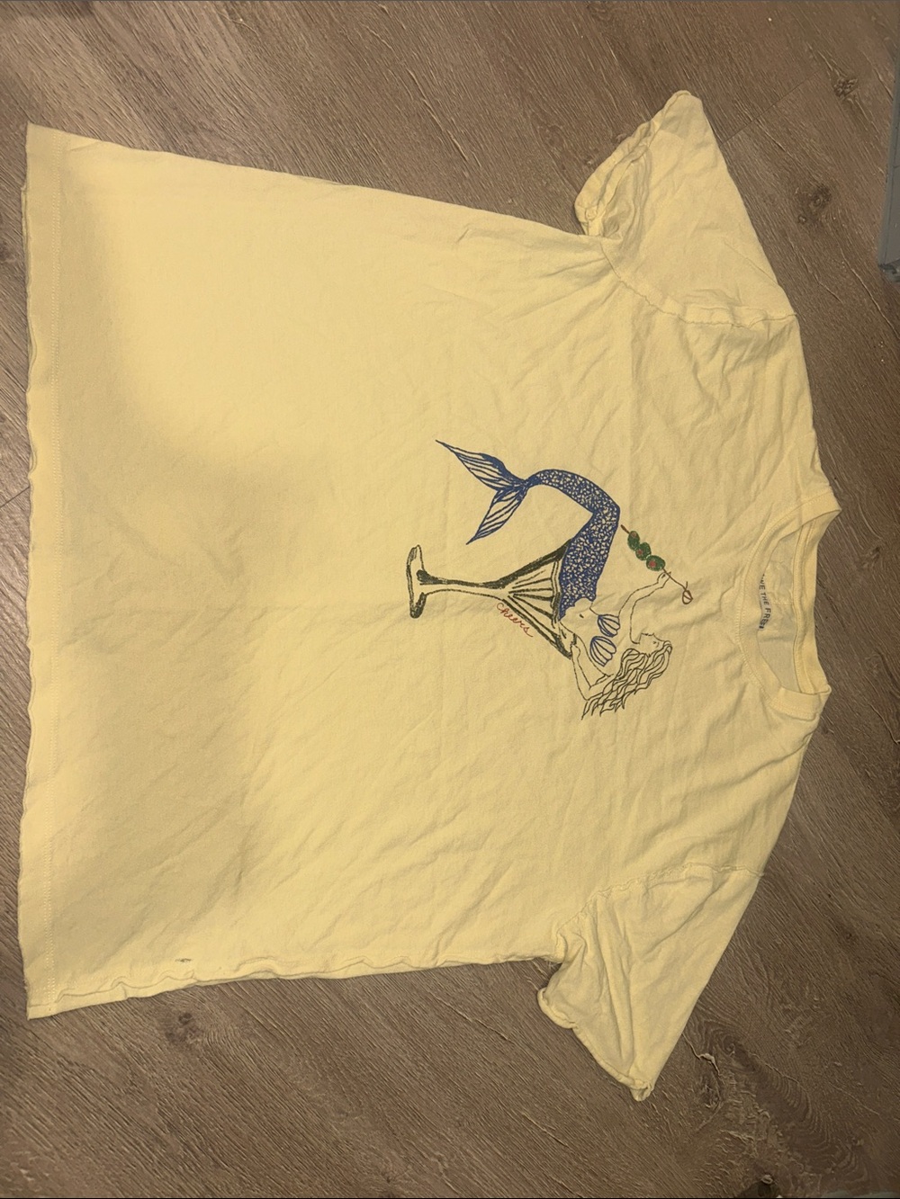 Free People Pale Yellow Mermaid Graphic Tee - Picture 4 of 5